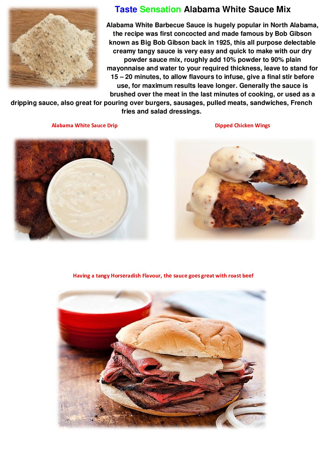 Alabama White Barbecue Style Sauce Mix Powder - Image 11